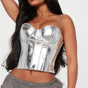 Silver metallic corset